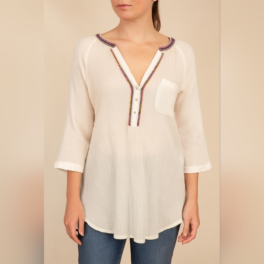 NWOT Nine West Vintage America Embroidered Top